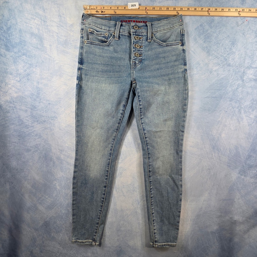 Lucky‎ Brand High Rise Skinny Light Wash Button Fly Denim Jeans 4/27 A
